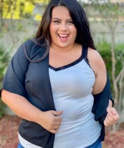 Boutique Simplified Classy Lace Trim Tank