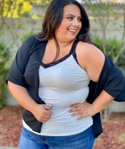 Boutique Simplified Classy Lace Trim Tank