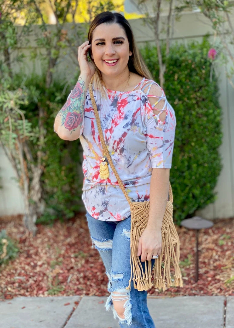 Boutique Simplified Radiate Love Open Shoulder Top 2 Boutique Simplified Radiate Love Open Shoulder Top