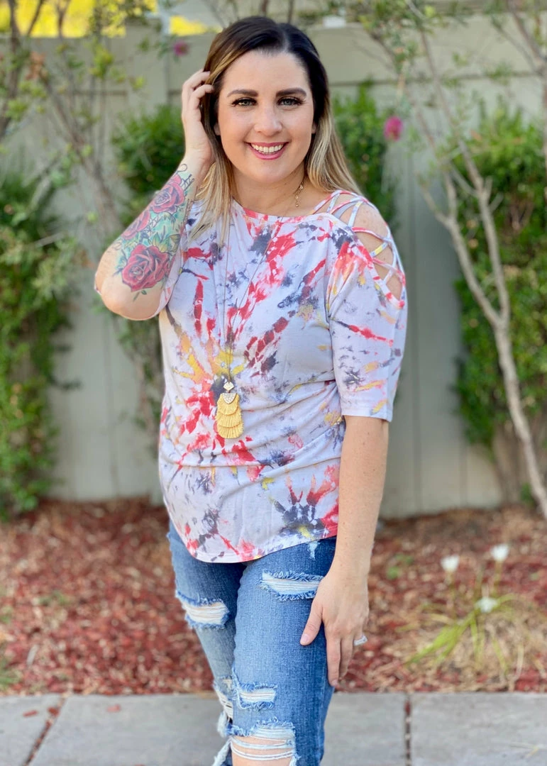 Boutique Simplified Radiate Love Open Shoulder Top 3 Boutique Simplified Radiate Love Open Shoulder Top