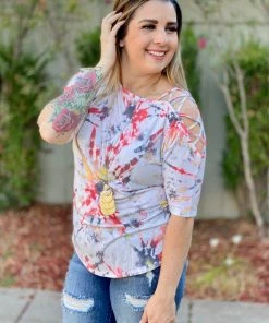 Boutique Simplified Radiate Love Open Shoulder Top