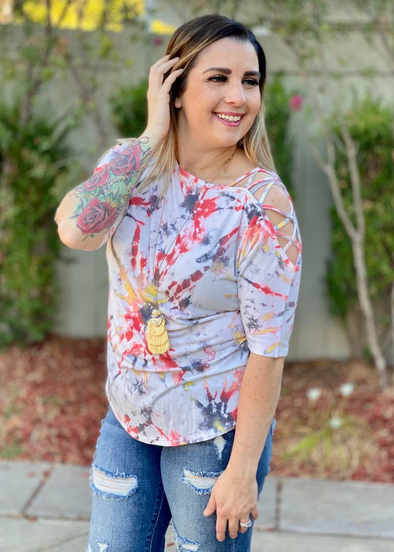 Boutique Simplified Radiate Love Open Shoulder Top 1 Boutique Simplified Radiate Love Open Shoulder Top