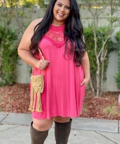 Boutique Simplified Wildest Dreams Halter Dress In Coral