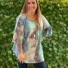 Boutique Simplified Jazzy Tie Dye Ruffle Sleeve