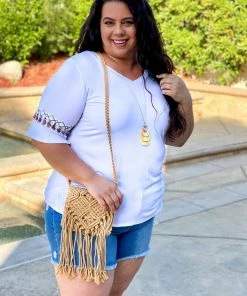 Boutique Simplified Fiesta Tassel Trim Top 8 Boutique Simplified Fiesta Tassel Trim Top