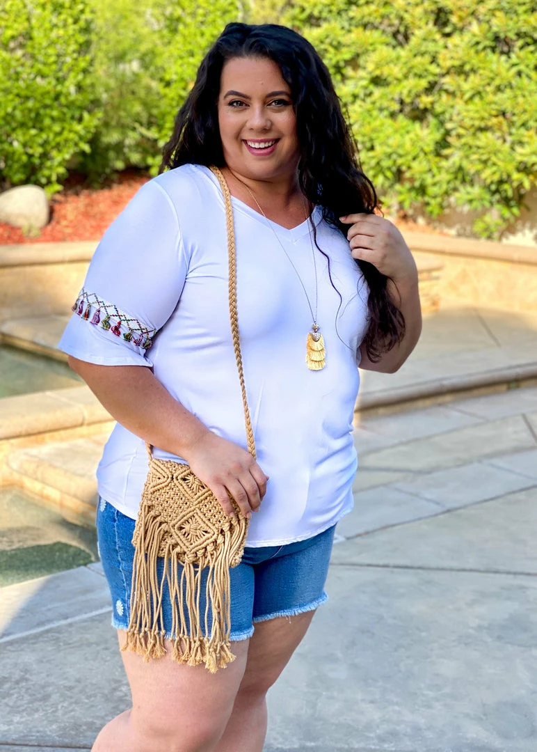 Boutique Simplified Fiesta Tassel Trim Top 3 Boutique Simplified Fiesta Tassel Trim Top