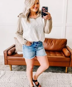 No Ship Drop Ship Spin A Tale Hooded Knit Sweater In Mocha & Ivory (GHG-S)