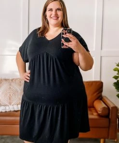 No Ship Drop Ship Be Original Black Tiered Dress (GHG-S)