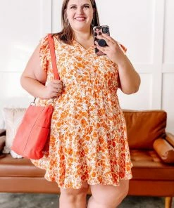 No Ship Drop Ship Apparel Dawn Of A New Day Orange Floral Dress 18 No Ship Drop Ship Apparel Dawn Of A New Day Orange Floral Dress