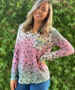 Boutique Simplified Dipped In Gold Long Sleeve Top