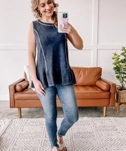 No Ship Drop Ship Me And My Gang Ruffle Hemline Sleeveless Top Apparel