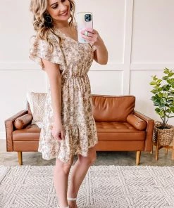 No Ship Drop Ship Spellbound Ruffle Sleeve Dress