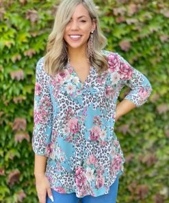 Boutique Simplified In The Moment 3/4 Sleeve Top