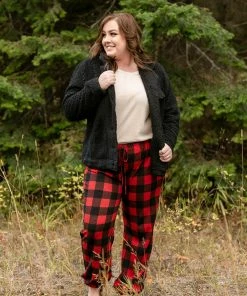 No Ship Drop Ship Winter In The Rockies Plaid Joggers