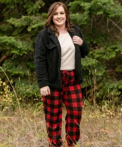 No Ship Drop Ship Winter In The Rockies Plaid Joggers