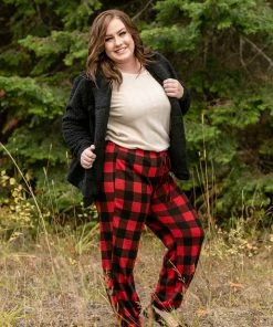 No Ship Drop Ship Winter In The Rockies Plaid Joggers