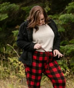 No Ship Drop Ship Winter In The Rockies Plaid Joggers