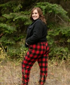 No Ship Drop Ship Winter In The Rockies Plaid Joggers