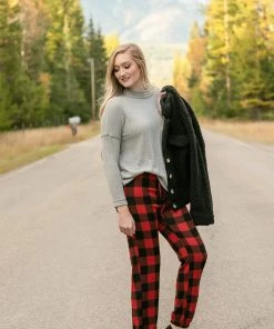 No Ship Drop Ship Winter In The Rockies Plaid Joggers