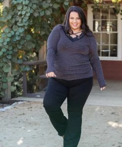 Boutique Simplified Holiday Glitz Long Sleeve Top