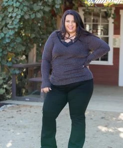 Boutique Simplified Holiday Glitz Long Sleeve Top