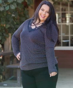 Boutique Simplified Holiday Glitz Long Sleeve Top