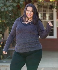 Boutique Simplified Holiday Glitz Long Sleeve Top