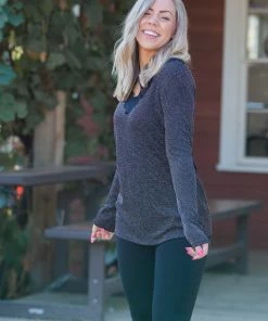 Boutique Simplified Holiday Glitz Long Sleeve Top