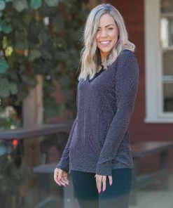 Boutique Simplified Holiday Glitz Long Sleeve Top