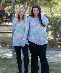 Boutique Simplified Oakley Ombre Long Sleeve Top