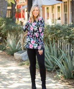 Boutique Simplified Botanical Goddess Criss Cross Top