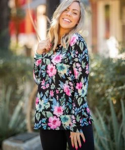 Boutique Simplified Botanical Goddess Criss Cross Top