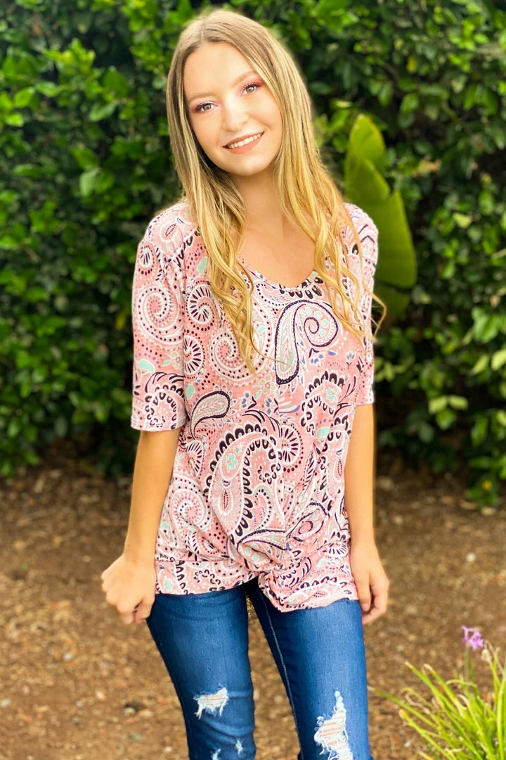 Boutique Simplified Perfectly Paisley Twist Top 2 Boutique Simplified Perfectly Paisley Twist Top