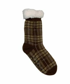 Boutique Simplified Plaid Fleece Lined Socks