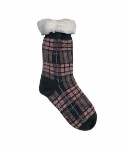 Boutique Simplified Plaid Fleece Lined Socks