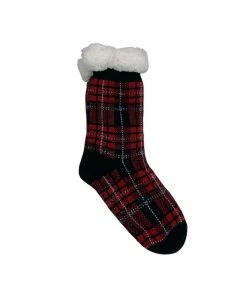 Boutique Simplified Plaid Fleece Lined Socks