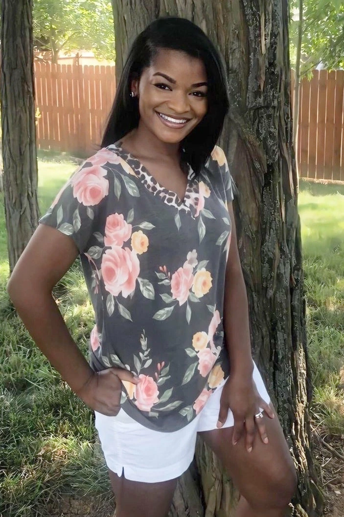 Boutique Simplified Rose Of The Amazon Short Sleeve Top 4 Boutique Simplified Rose Of The Amazon Short Sleeve Top