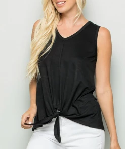 Boutique Simplified Beautiful Everyday Front Tie Tank