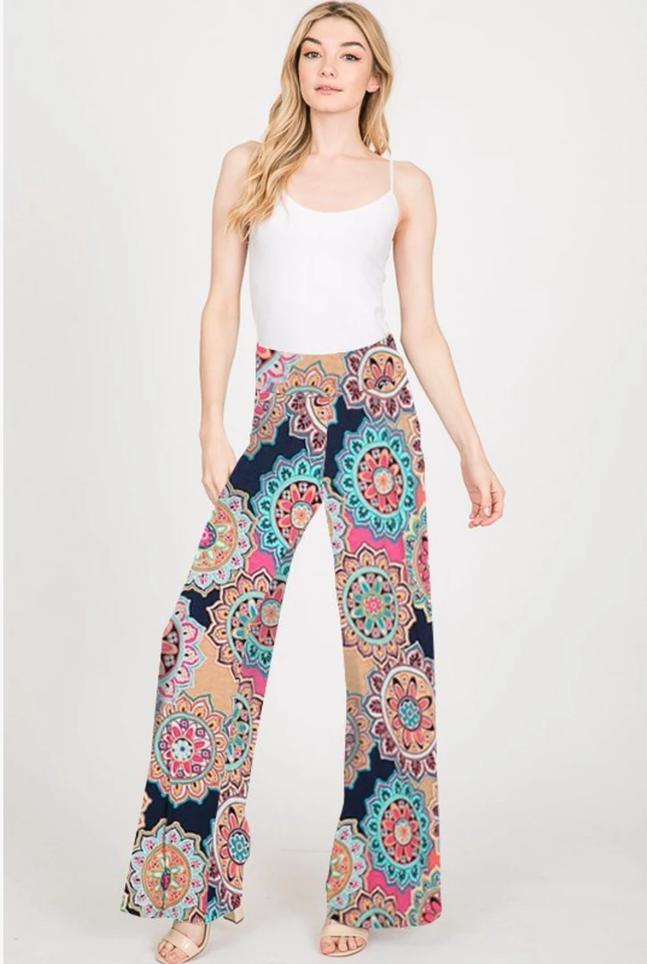 Boutique Simplified Medallion In Bloom Palazzo Pants 7 Boutique Simplified Medallion In Bloom Palazzo Pants