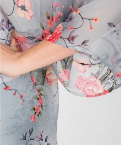 Boutique Simplified Smokey Floral Kimono Cardigan
