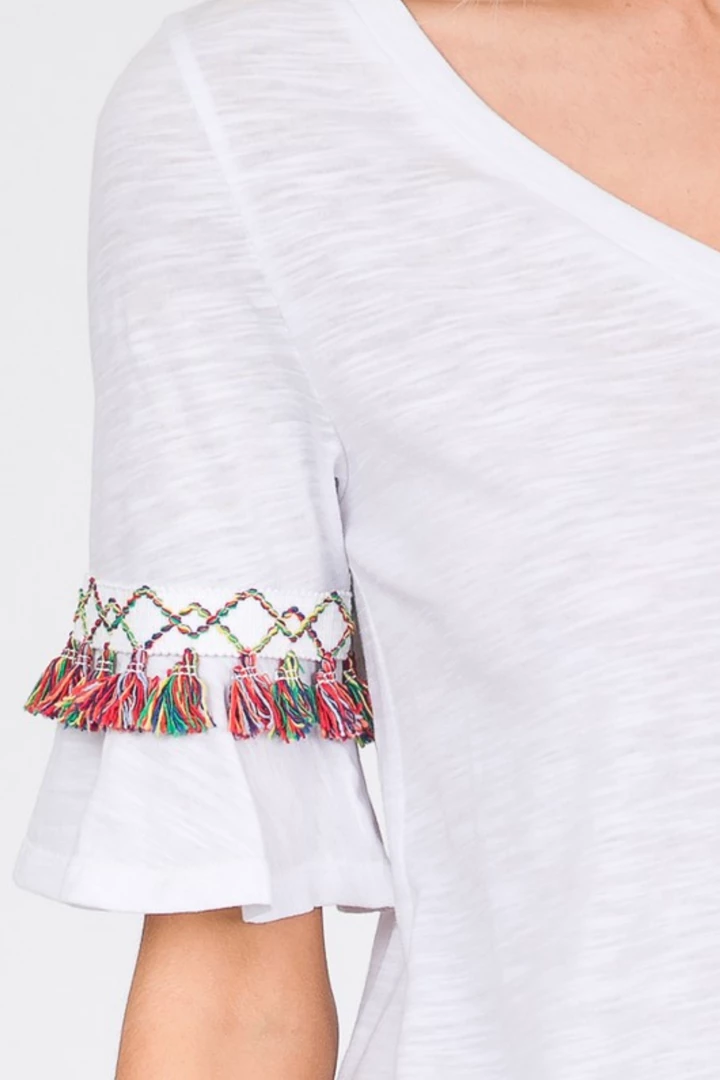 Boutique Simplified Fiesta Tassel Trim Top 6 Boutique Simplified Fiesta Tassel Trim Top