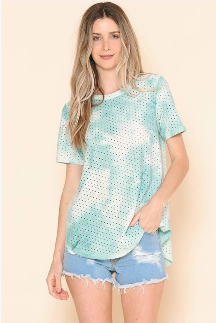 Boutique Simplified Summer Skies Eyelet Top 4 Boutique Simplified Summer Skies Eyelet Top