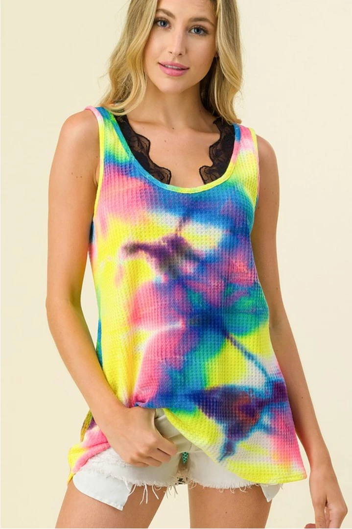 Boutique Simplified 80's Remix Tie Dye Tank 10 Boutique Simplified 80's Remix Tie Dye Tank