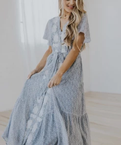 Apparel Roolee Blue Floral Summer Days Maxi Dress