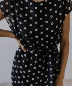 Roolee Michigan Avenue Black Floral Midi Dress 8 Roolee Michigan Avenue Black Floral Midi Dress