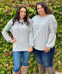 Boutique Simplified Silver Lining Long Sleeve Top