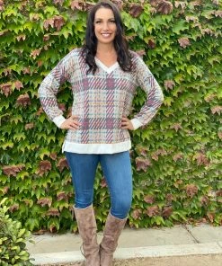 Boutique Simplified Sketched With Plaid Pullover 16 Boutique Simplified Sketched With Plaid Pullover