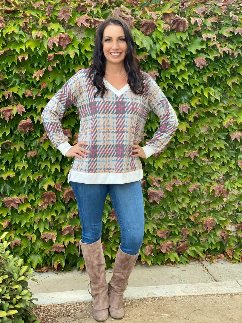Boutique Simplified Sketched With Plaid Pullover 7 Boutique Simplified Sketched With Plaid Pullover