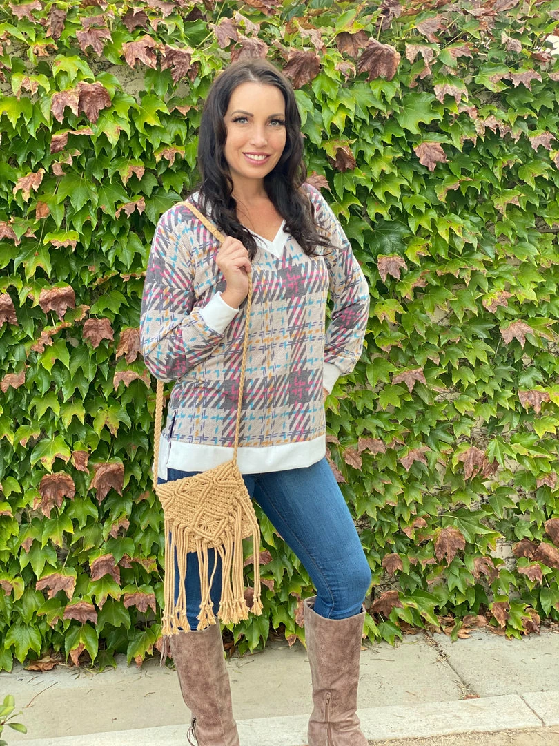 Boutique Simplified Sketched With Plaid Pullover 6 Boutique Simplified Sketched With Plaid Pullover