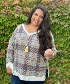 Boutique Simplified Sketched With Plaid Pullover 13 Boutique Simplified Sketched With Plaid Pullover